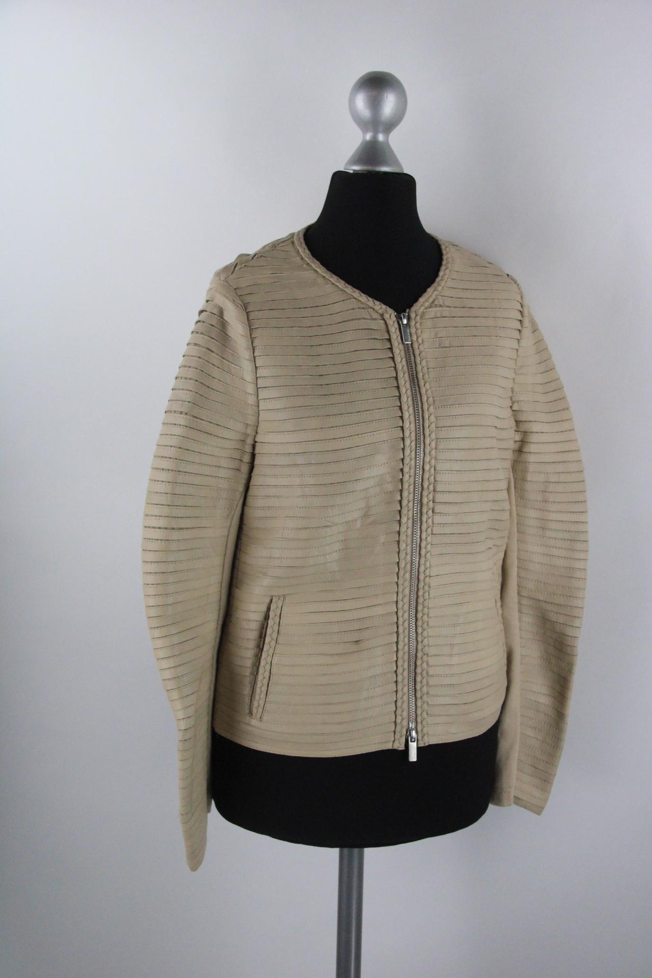Milestone Damen-Lederjacke cremebeige Größe 34