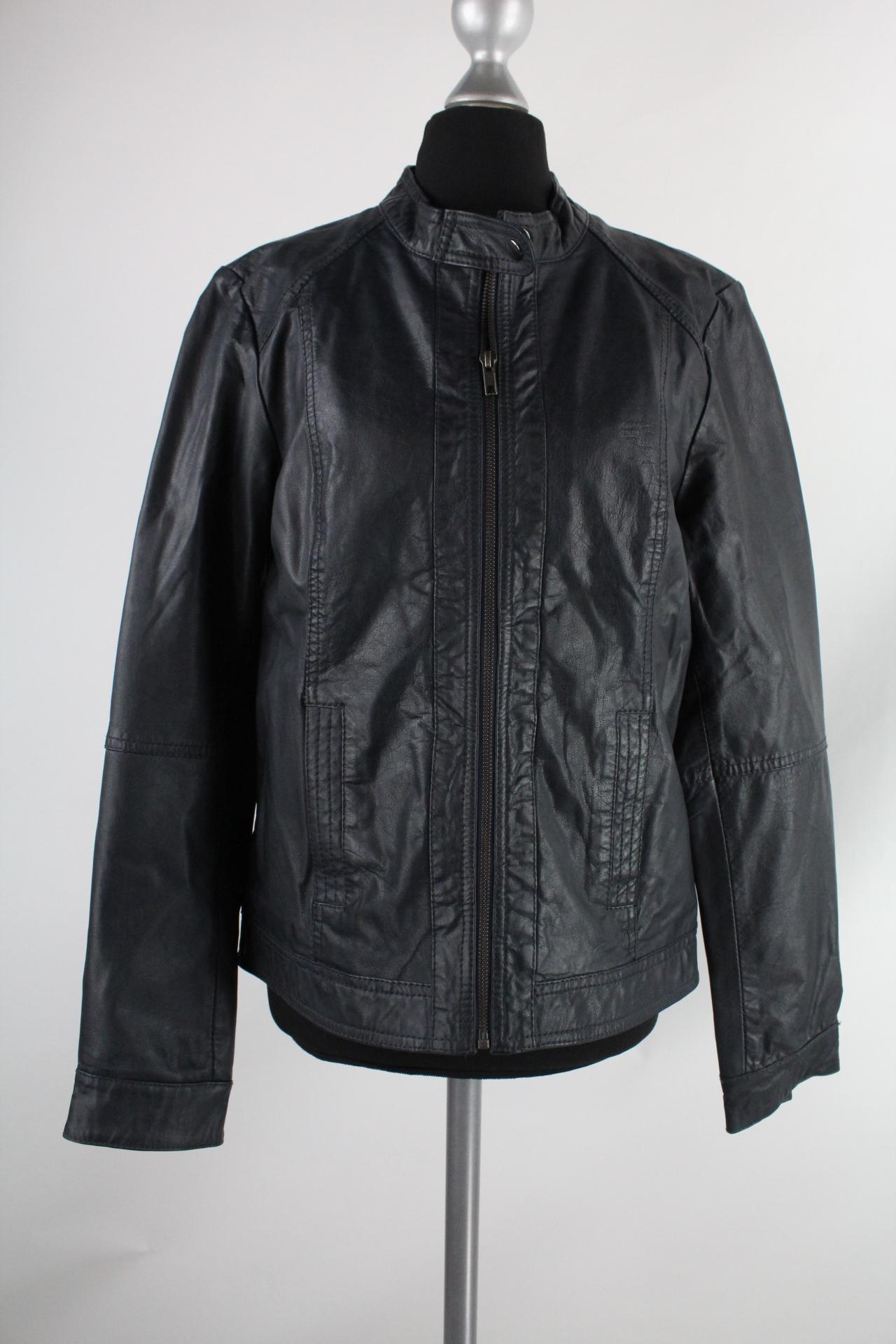 manguun Damen-Lederjacke grau Größe 38