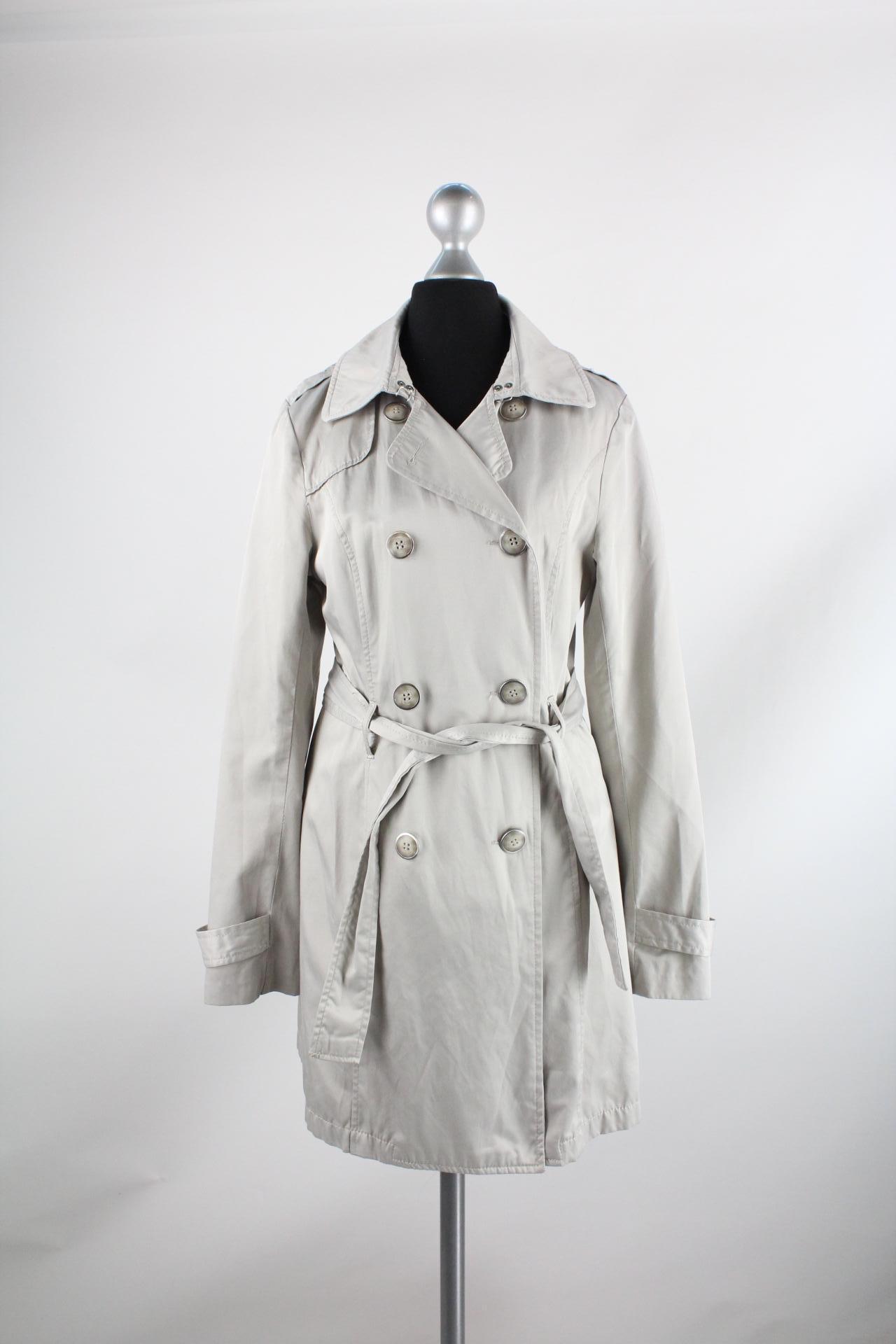 Amisu Damen-Mantel grauweiß Größe 38