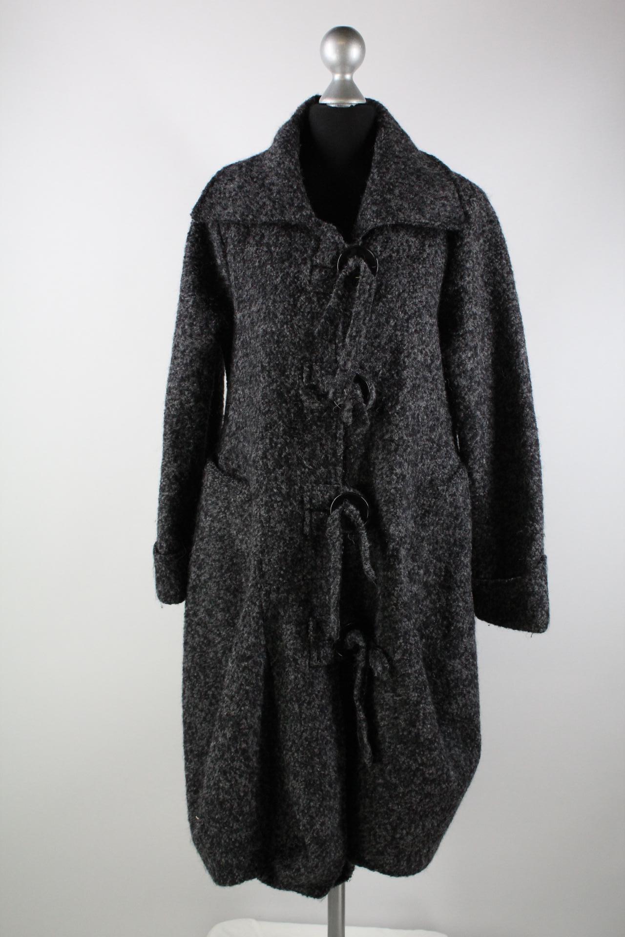 Swetissima Damen-Mantel grau/schwarz Größe XL