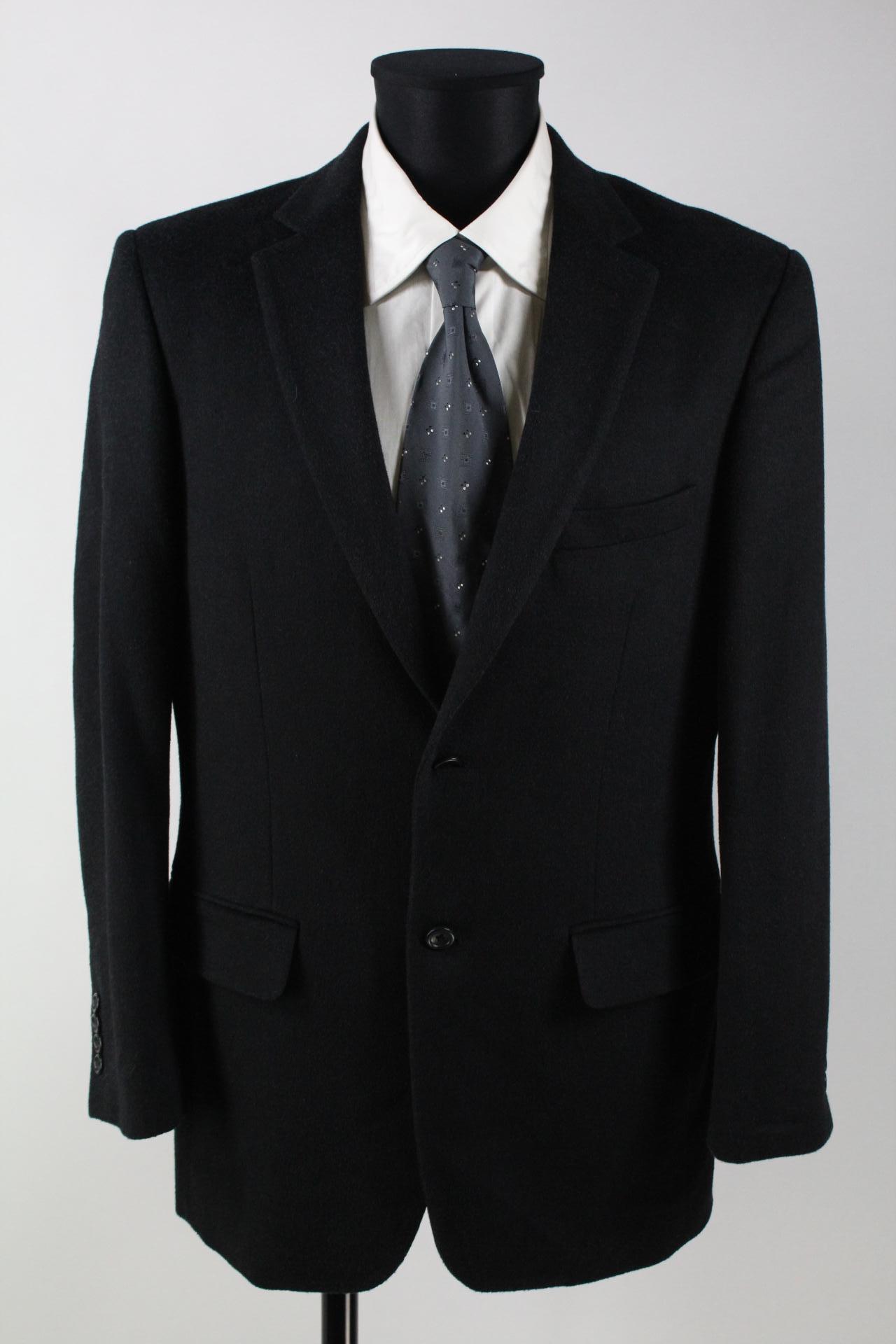 Pronto-Uomo Tweed-Sakko schwarz Größe 40 Long