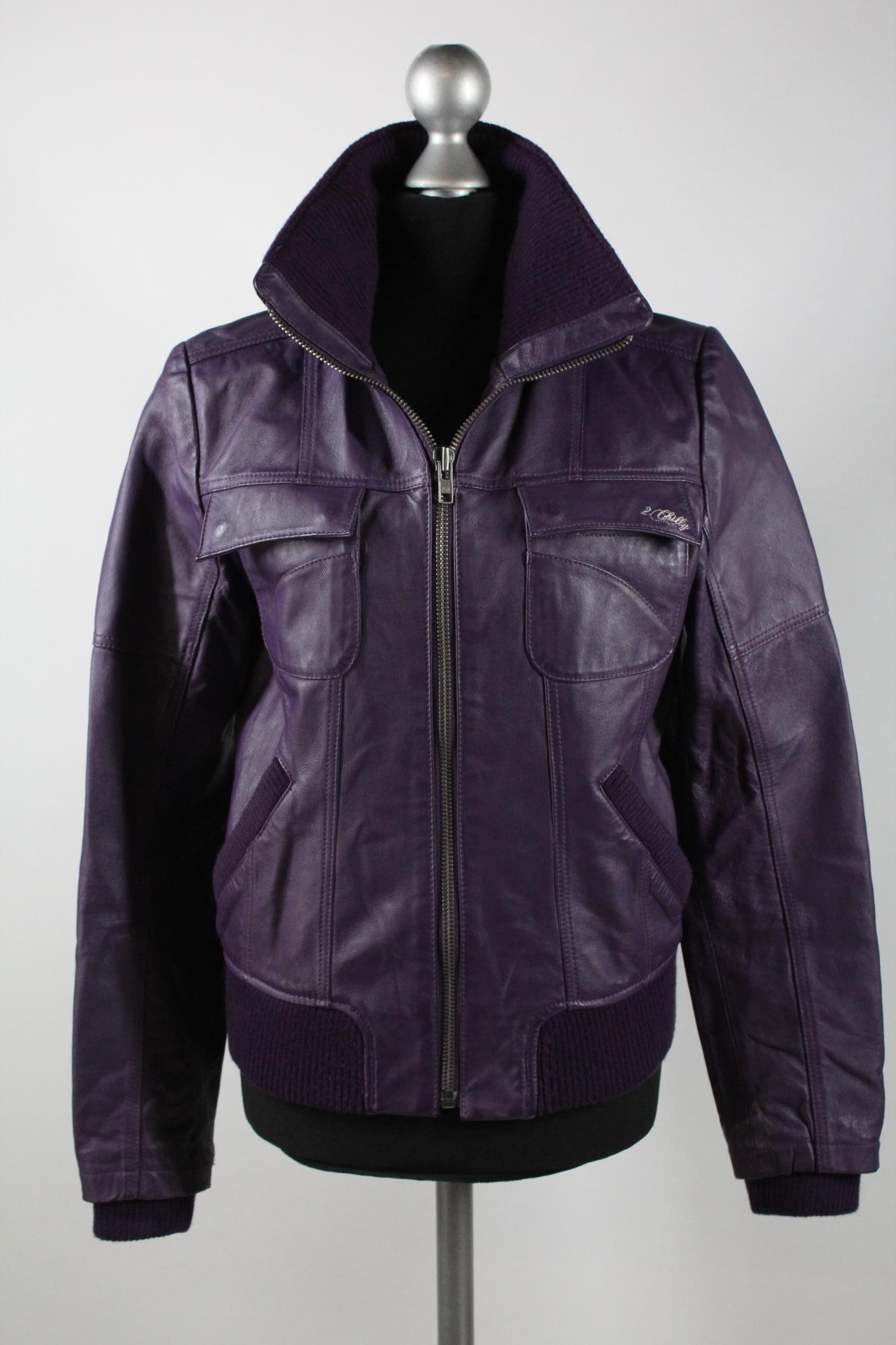 2 Chilly Damen-Lederjacke lila Größe M