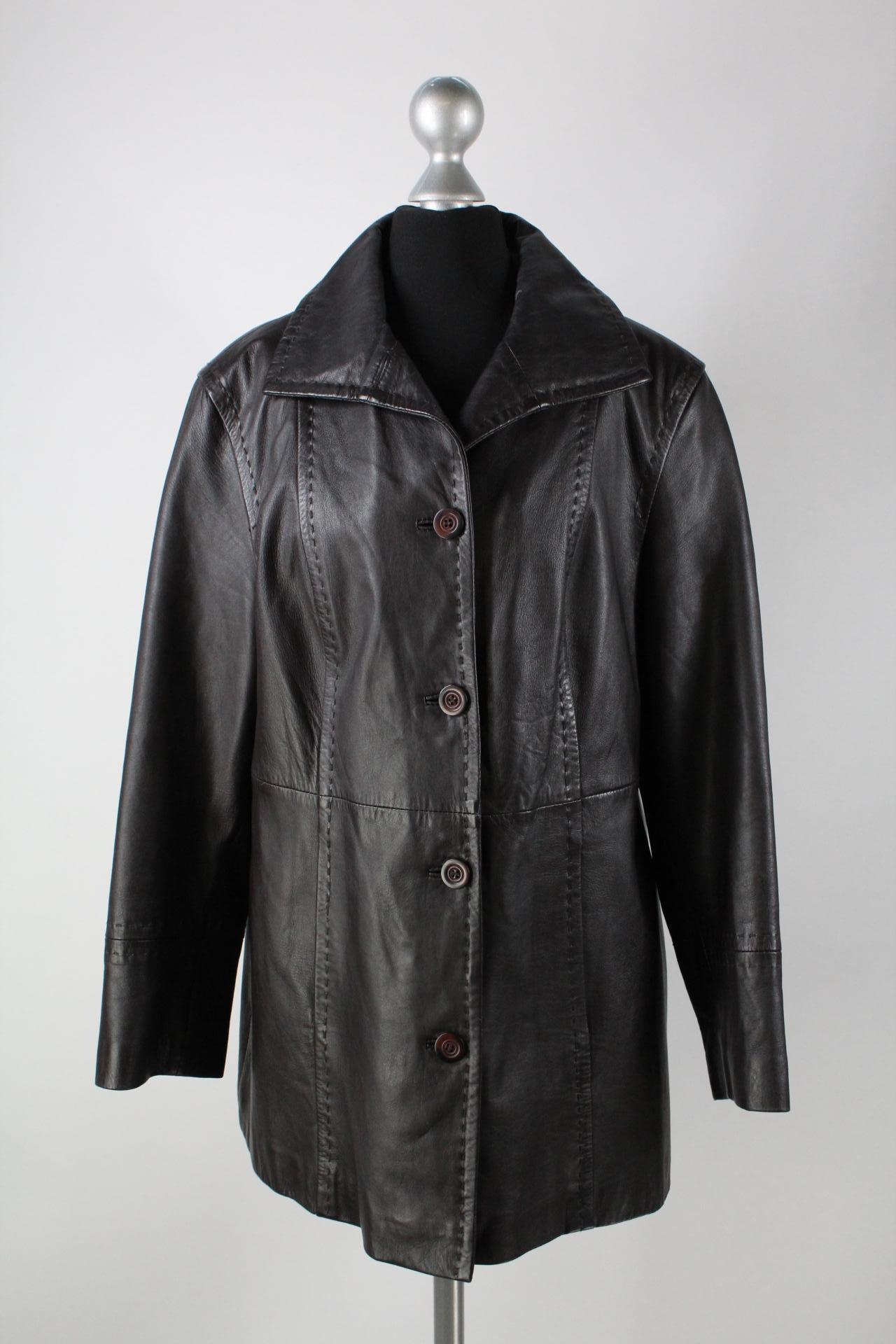 Fashion and Style Damen-Lederjacke braun Größe 20