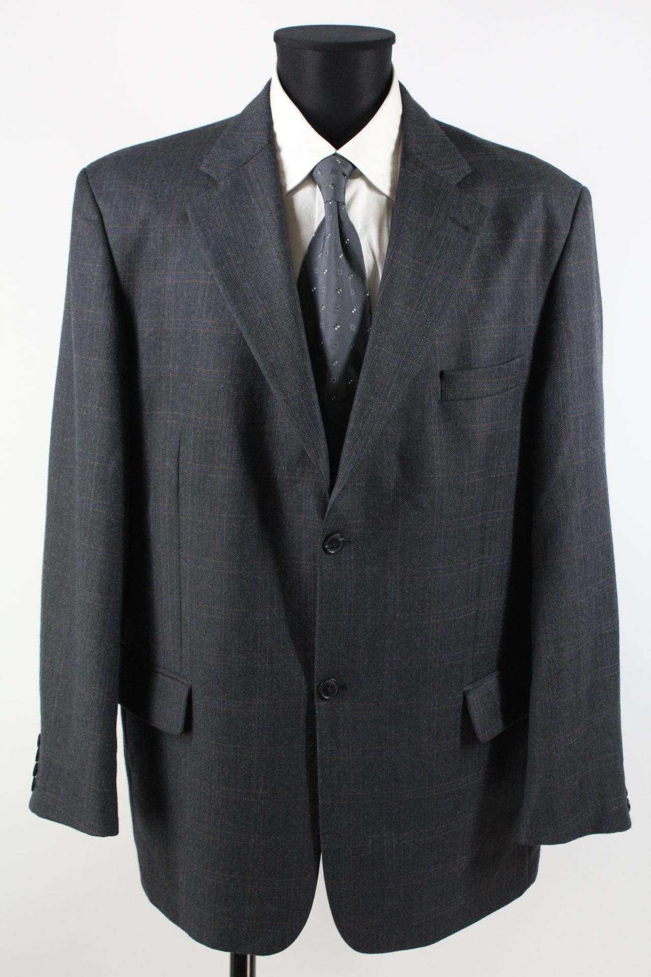 CANDA Tweed-Sakko grau, blau, braun, karos Größe 56