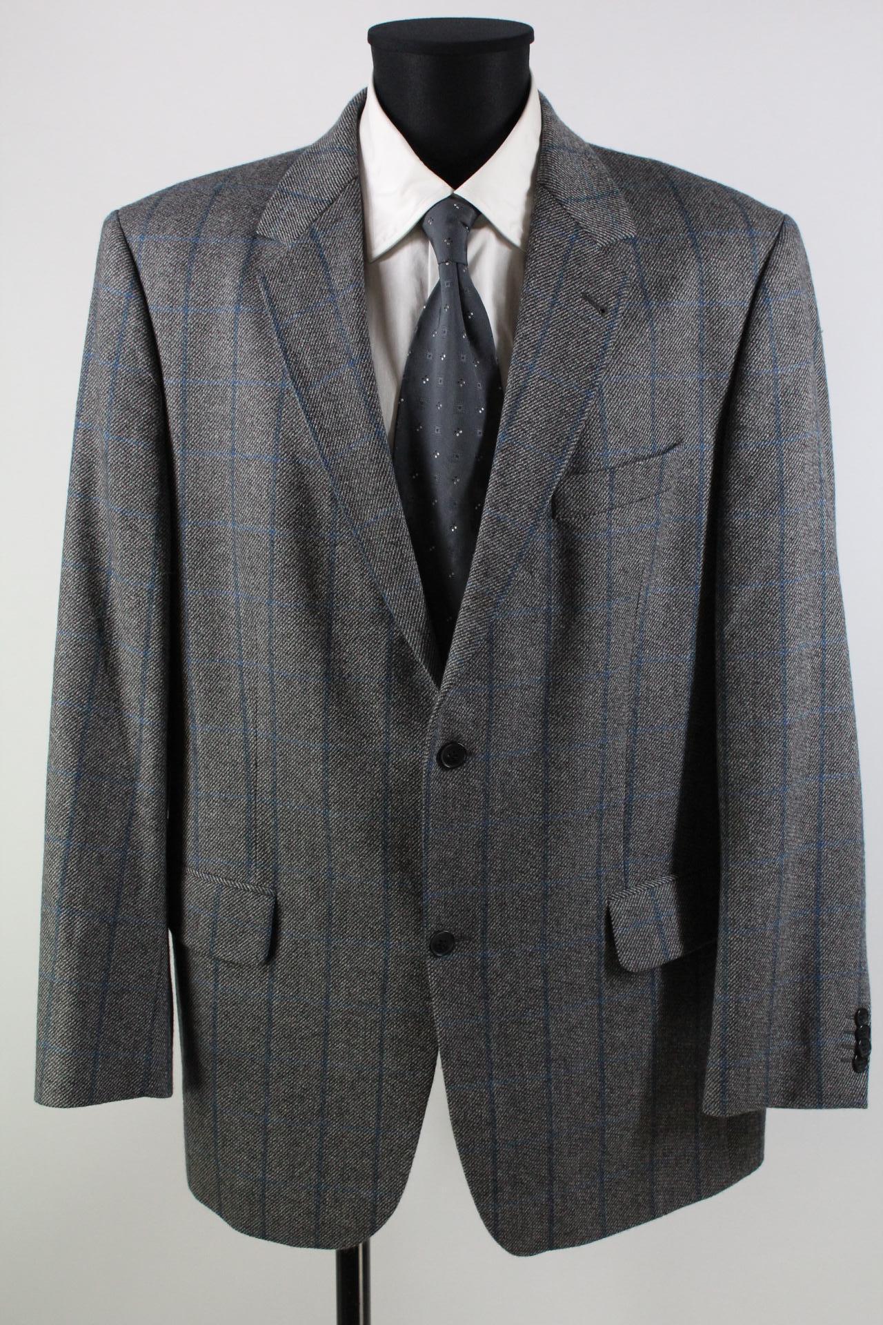 Desch Tweed-Sakko grau/blau Größe 56