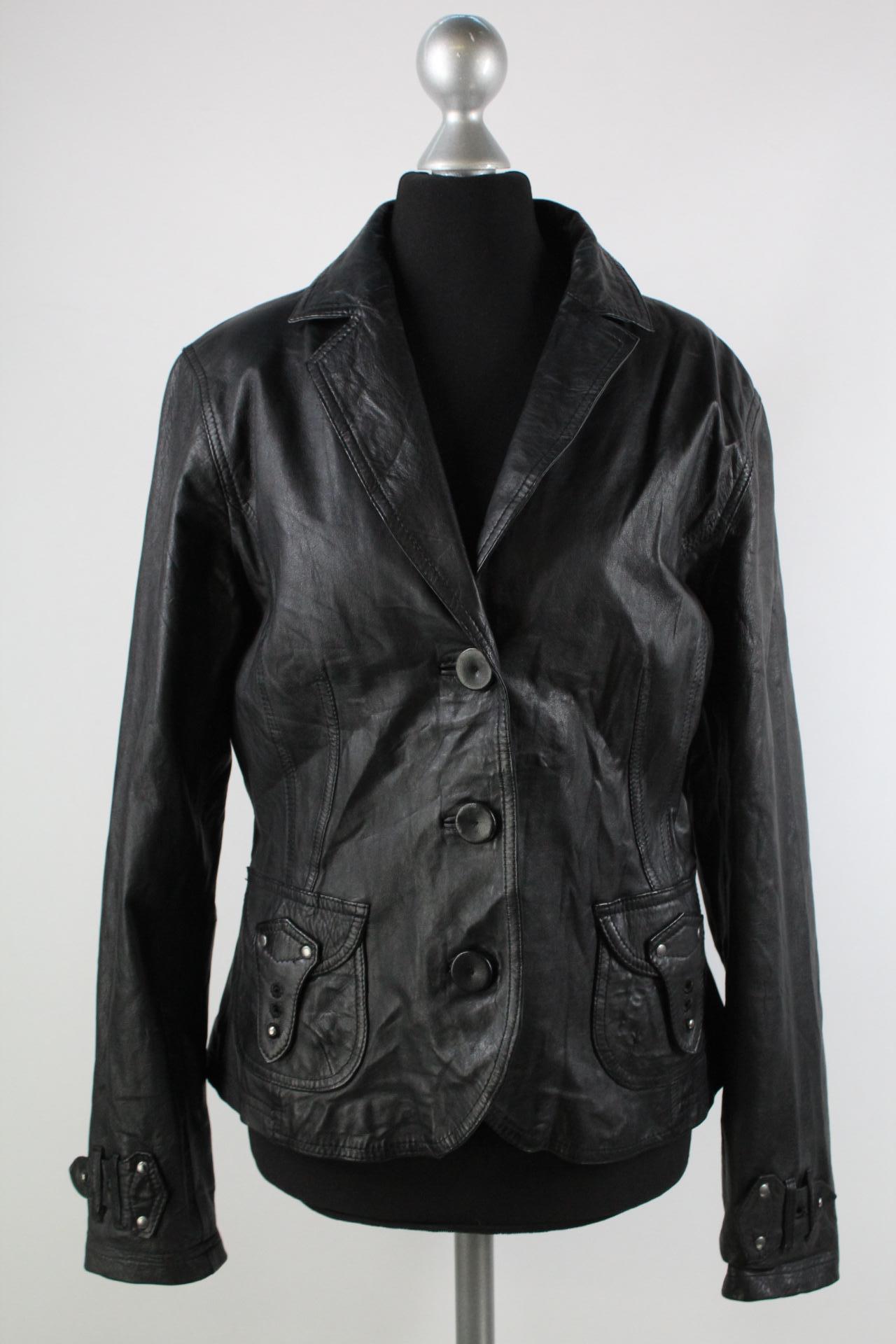 Street One Damen-Lederjacke schwarz Größe 40