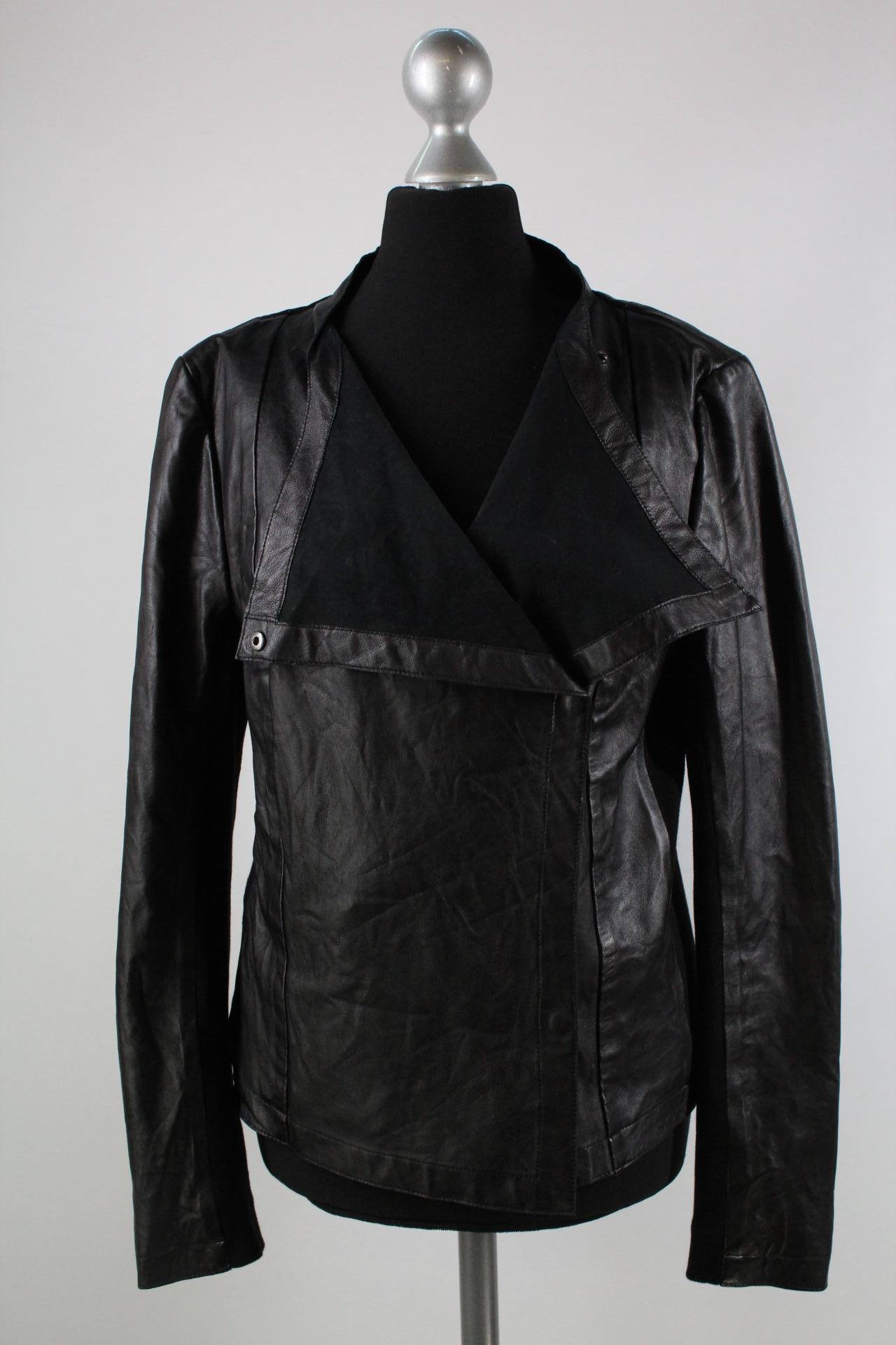 Transmission Damen-Lederjacke schwarz Größe M