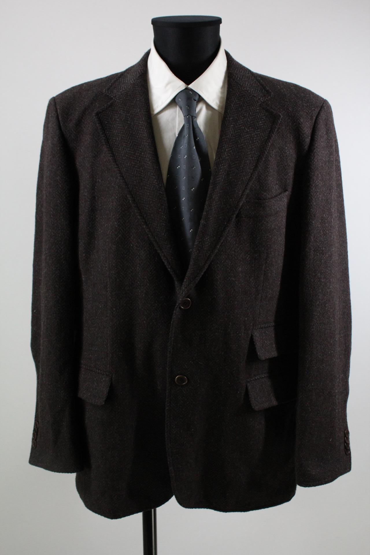 Hessnatur Tweed-Sakko braun/graun Größe 56