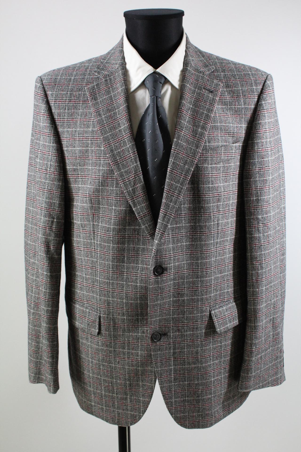 Carl Gross Tweed-Sakko schwarz/weiß/rot Größe 52
