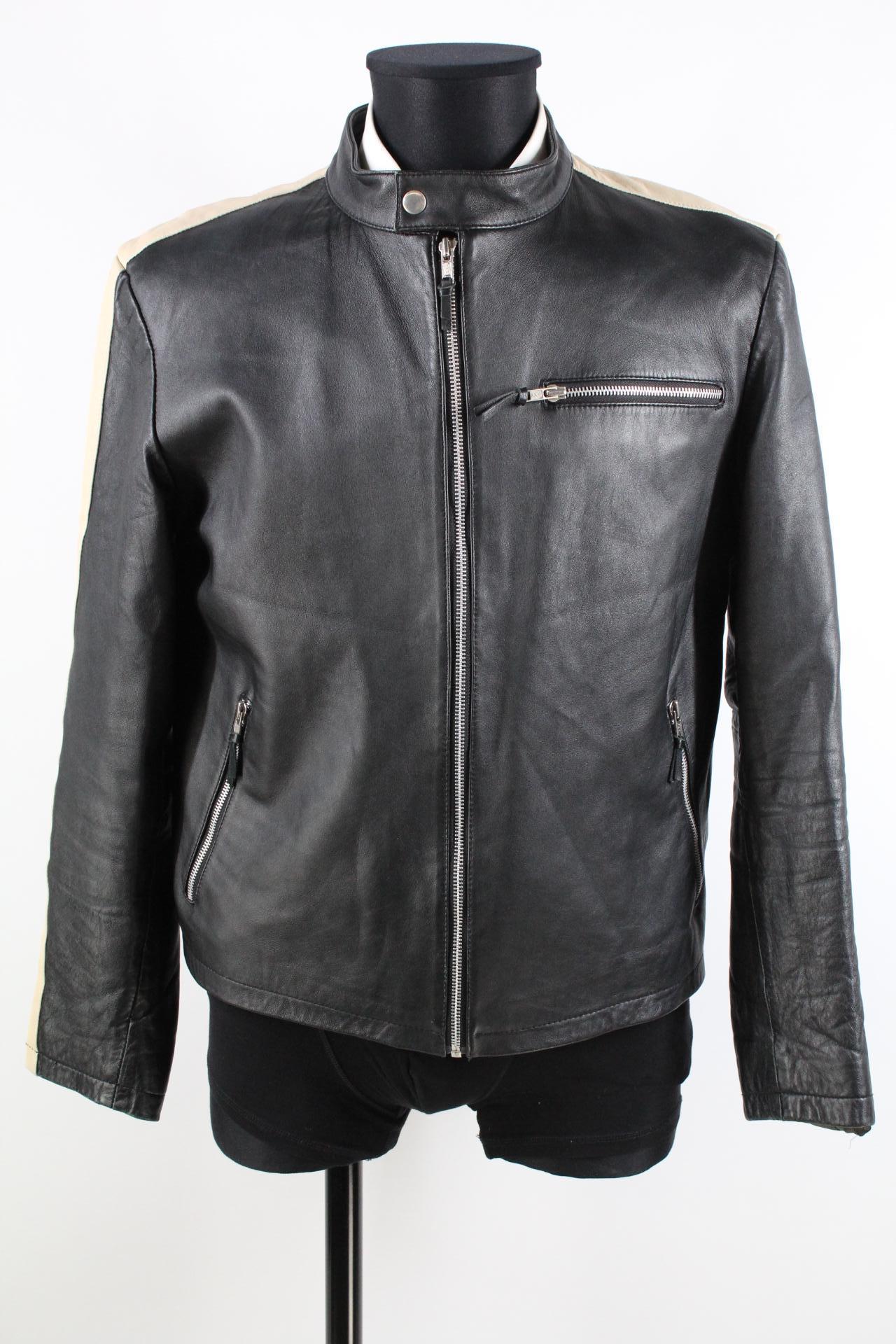 Aviatrix Herren-Lederjacke schwarz Größe L