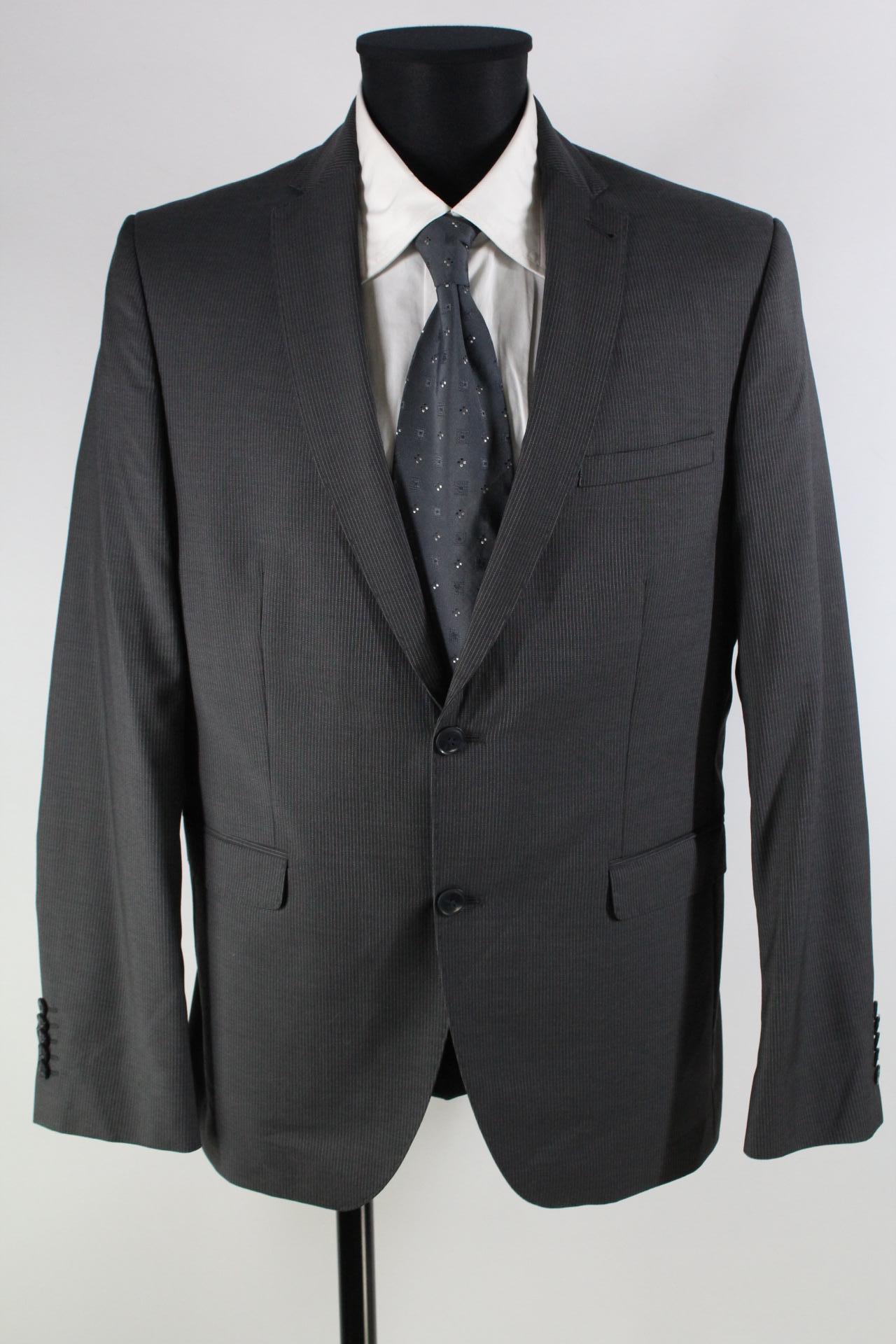 Angelo Litrico Herren-Sakko grau, nadelstreifen Größe 52