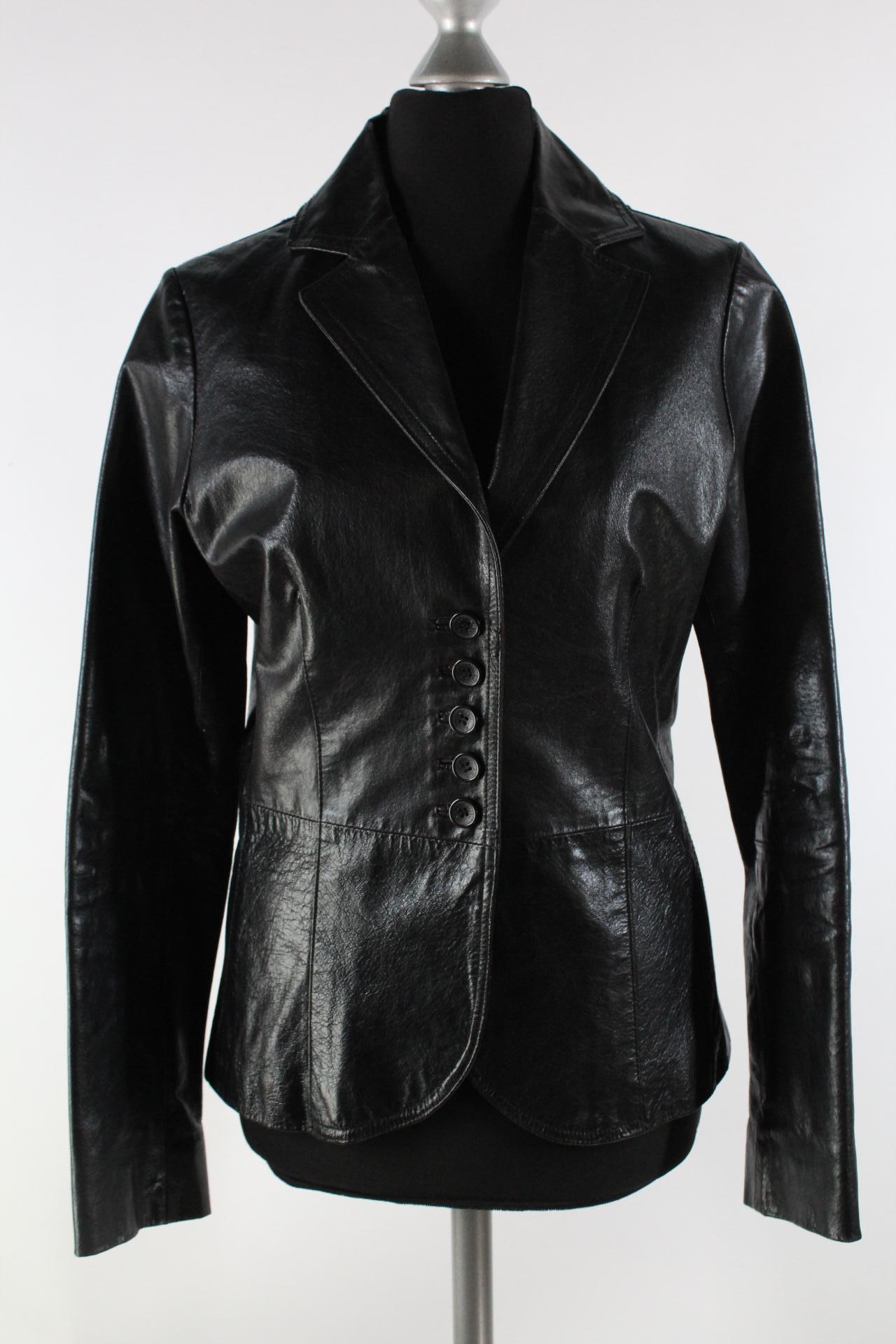 Amisu Damen-Lederjacke schwarz Größe 36