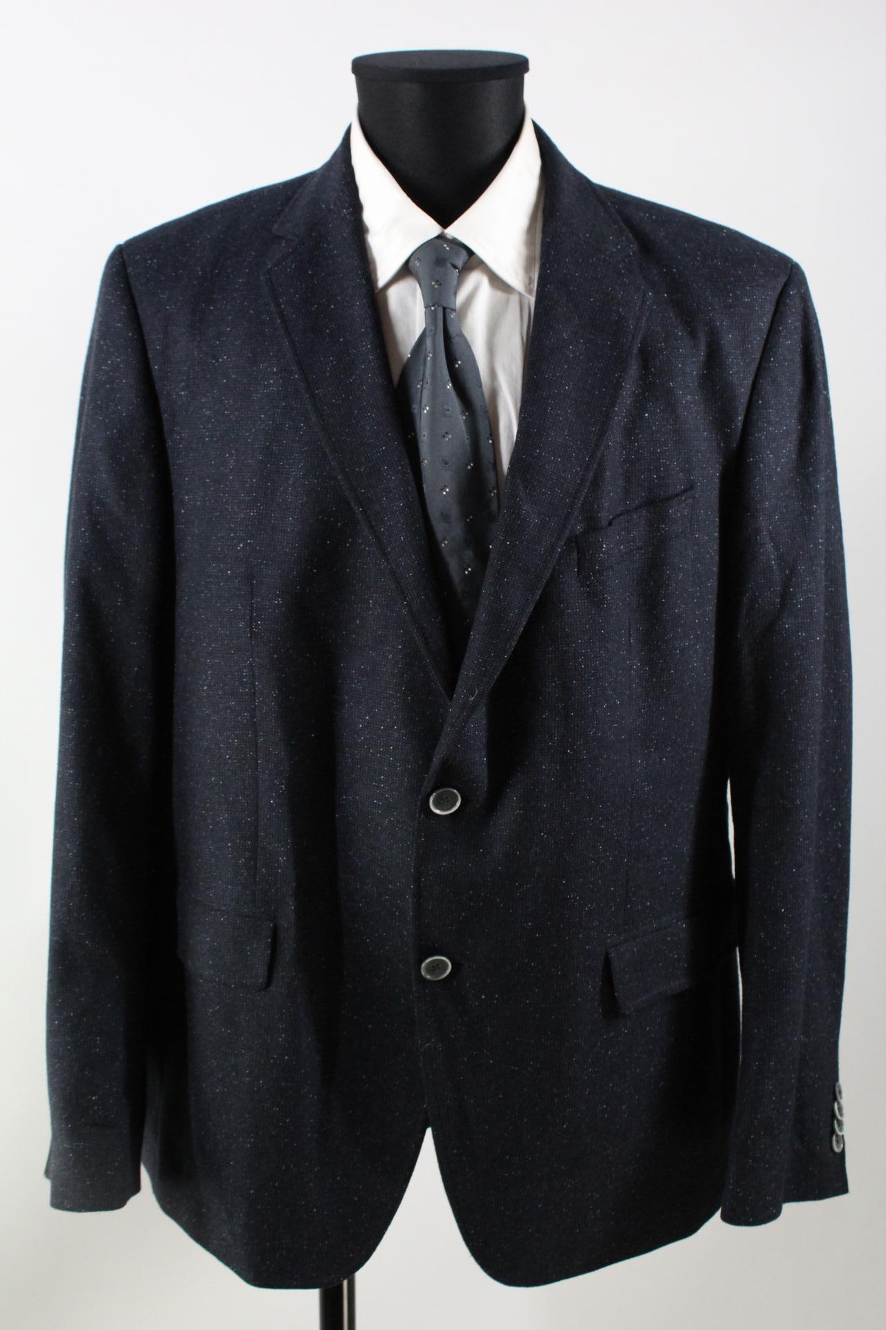 Pierre Cardin Tweed-Sakko schwarz, blau, weiß, gemustert Größe 54