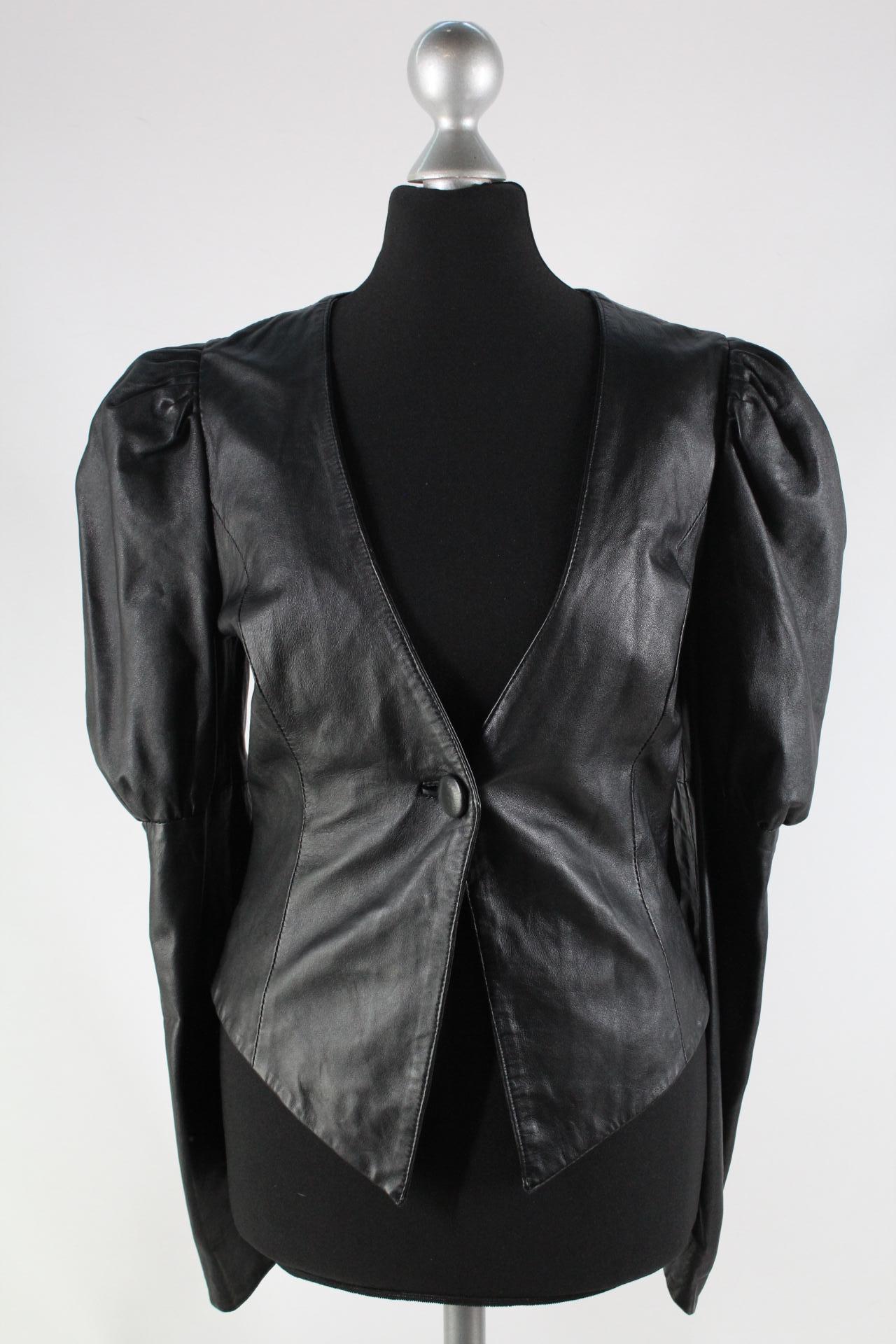 Vero Moda Damen-Lederjacke schwarz Größe 34
