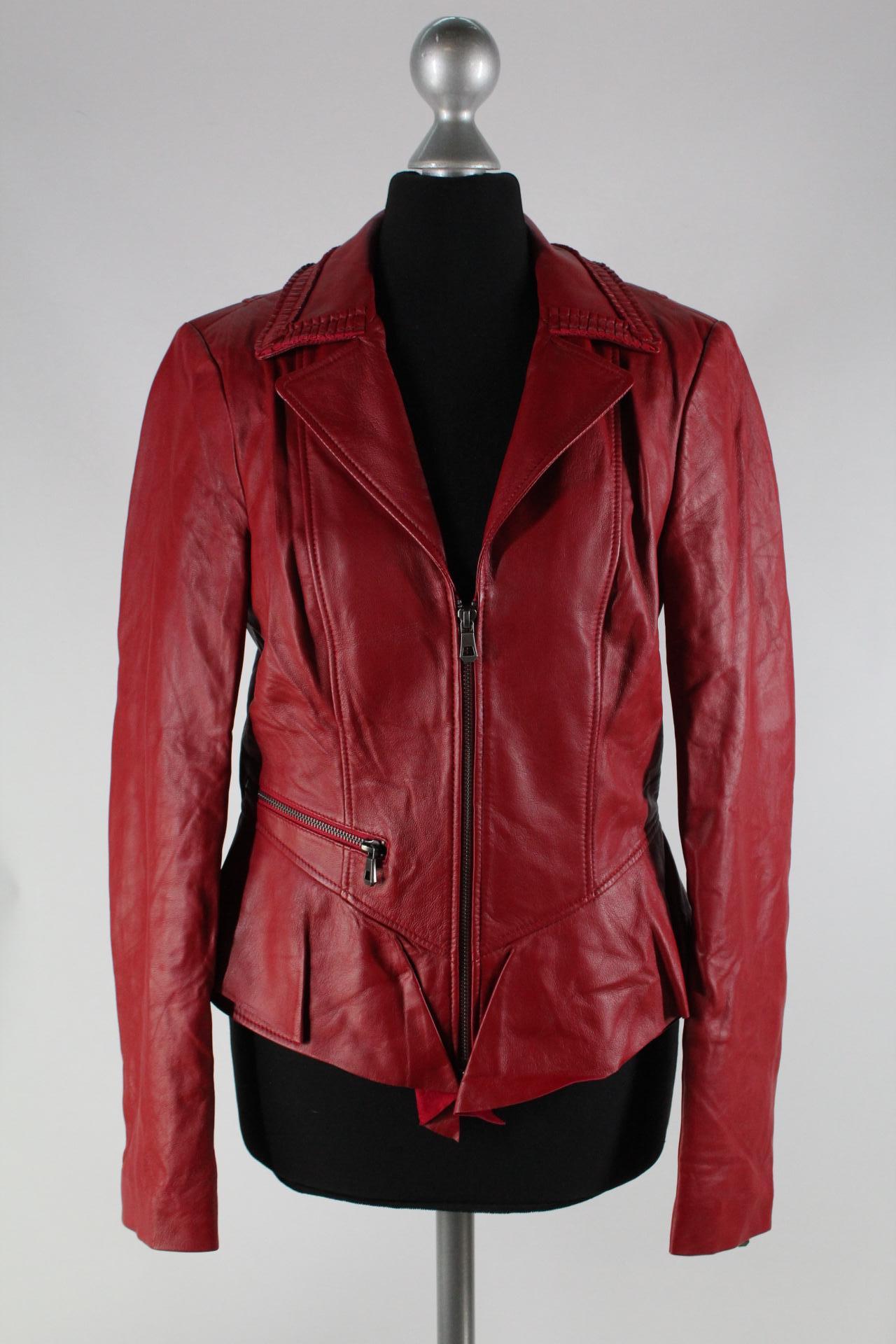 Madeleine Damen-Lederjacke rot Größe 34