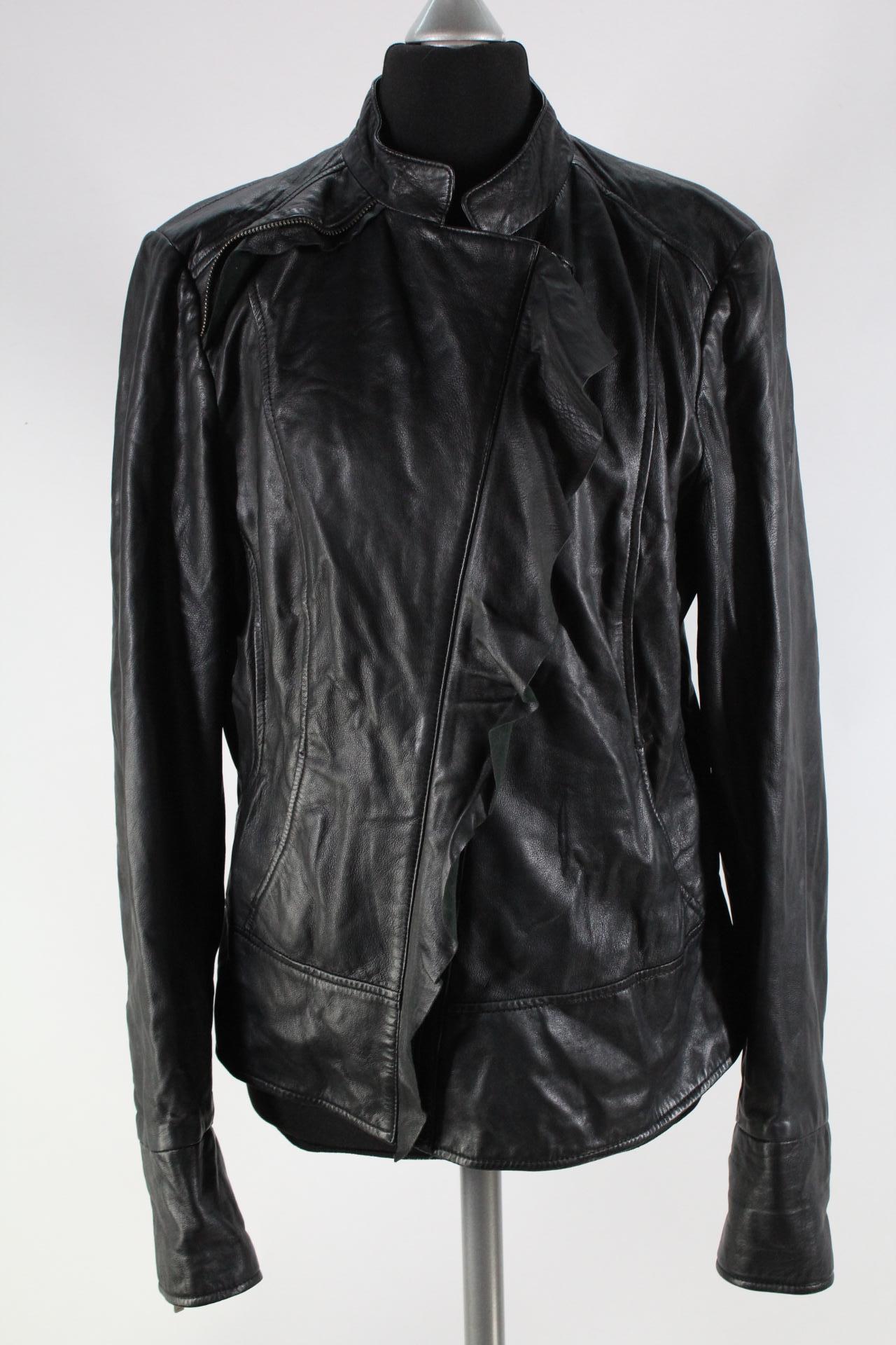 Mexx Damen-Lederjacke schwarz Größe 42