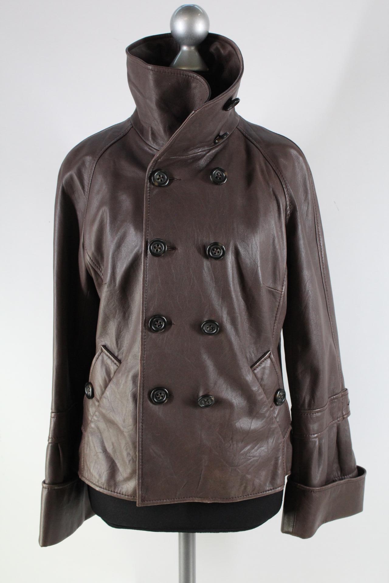 United Colors of Benetton Damen-Lederjacke braun Größe 44