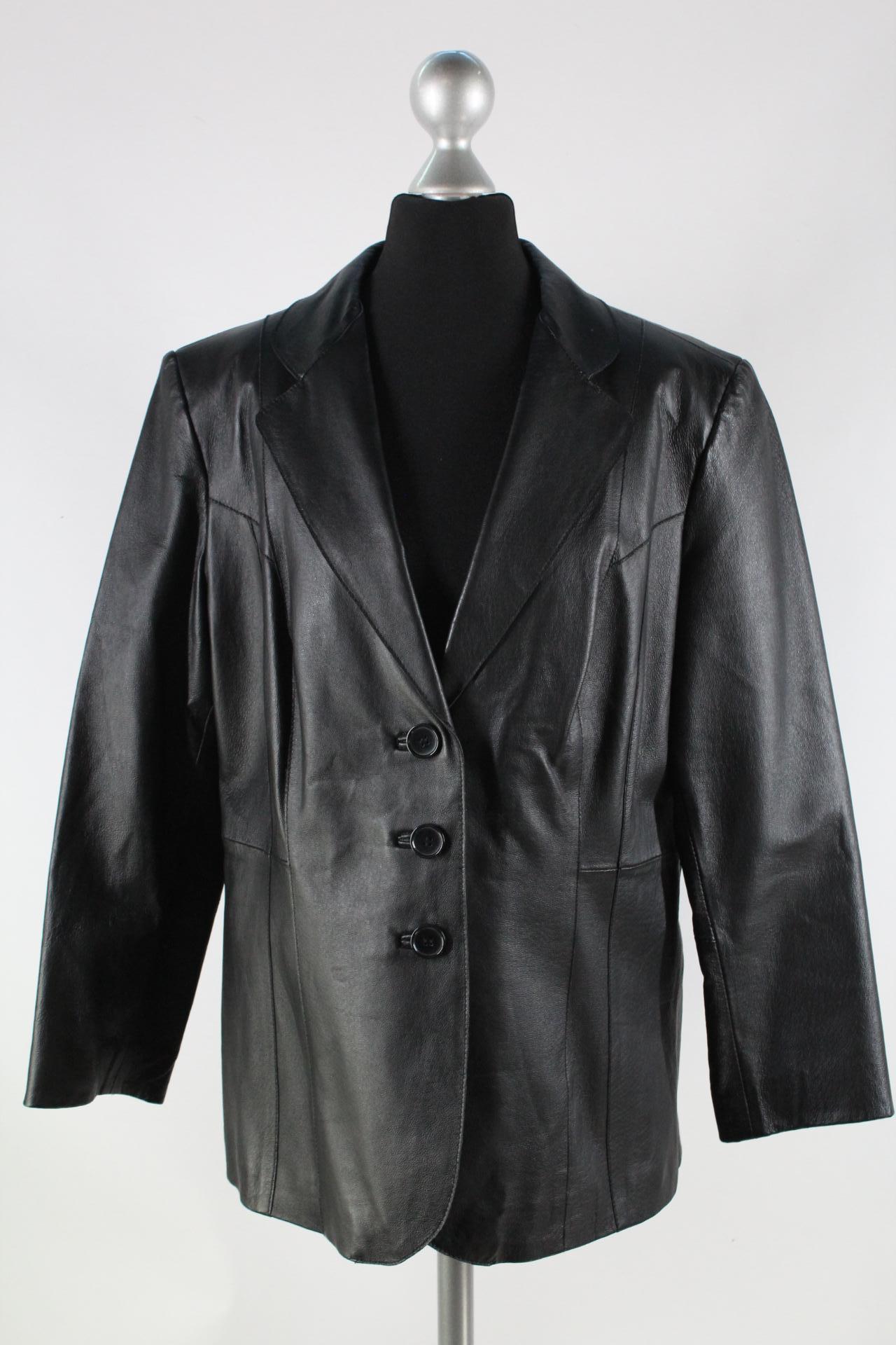 Womans fashion Damen-Lederjacke schwarz Größe 42