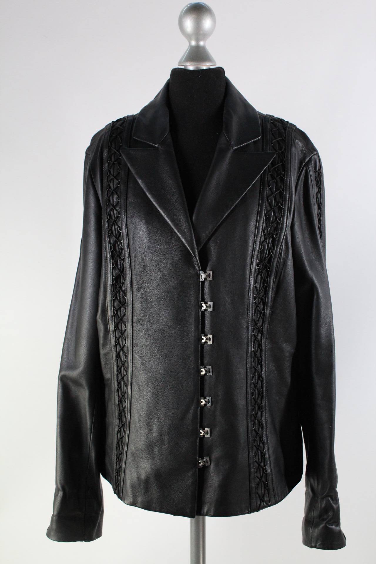 Biba Damen-Lederjacke schwarz Größe 42