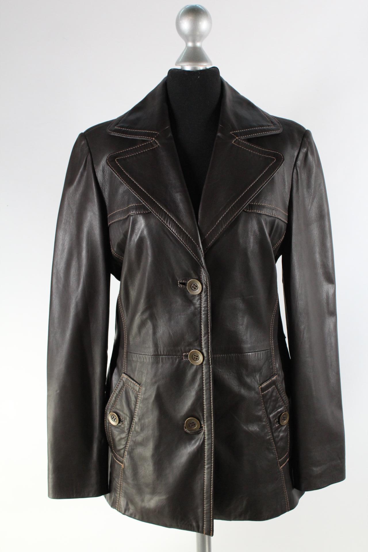 For ever Leather for you Damen-Lederjacke braun Größe 36