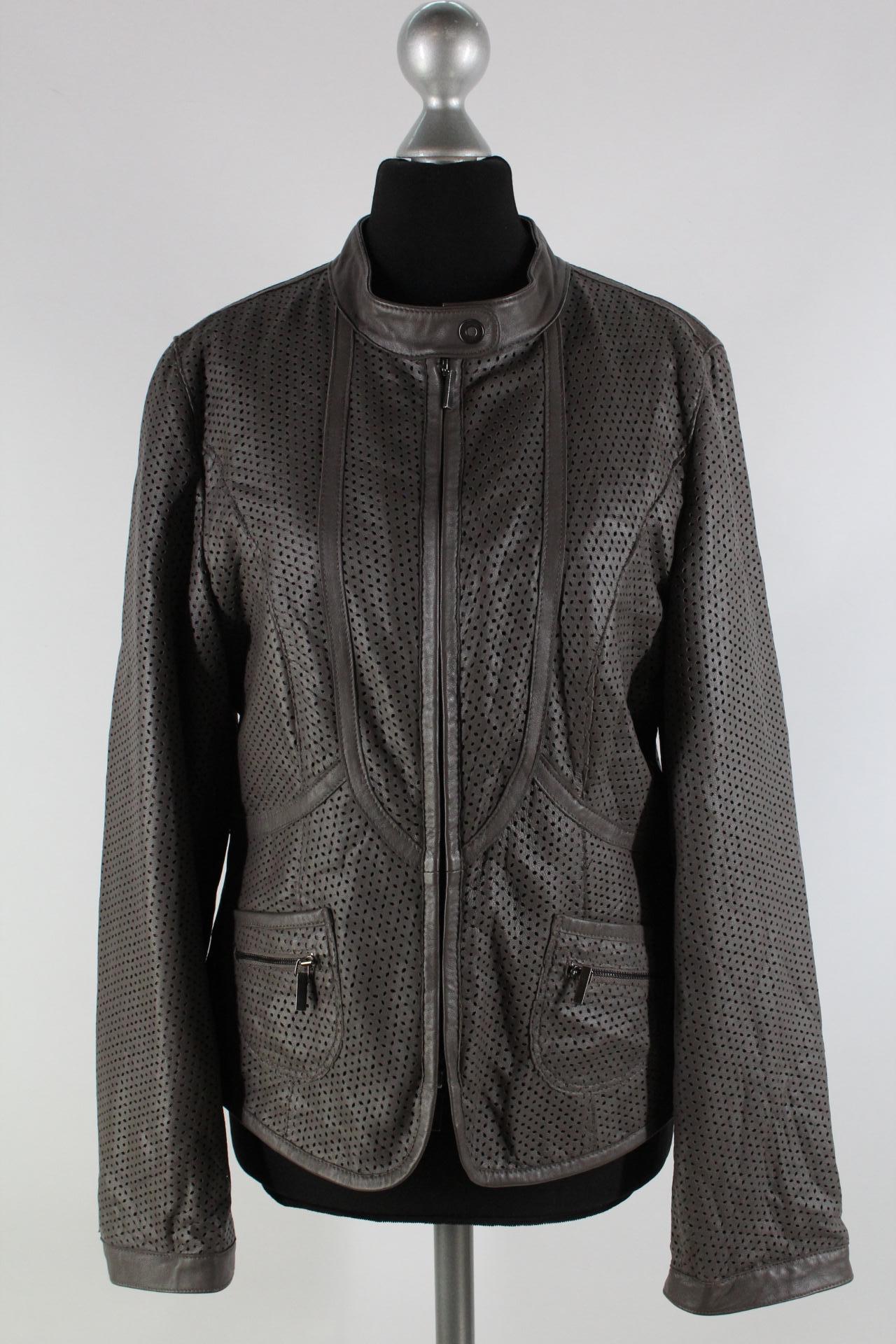 Taifun Damen-Lederjacke grau Größe 36