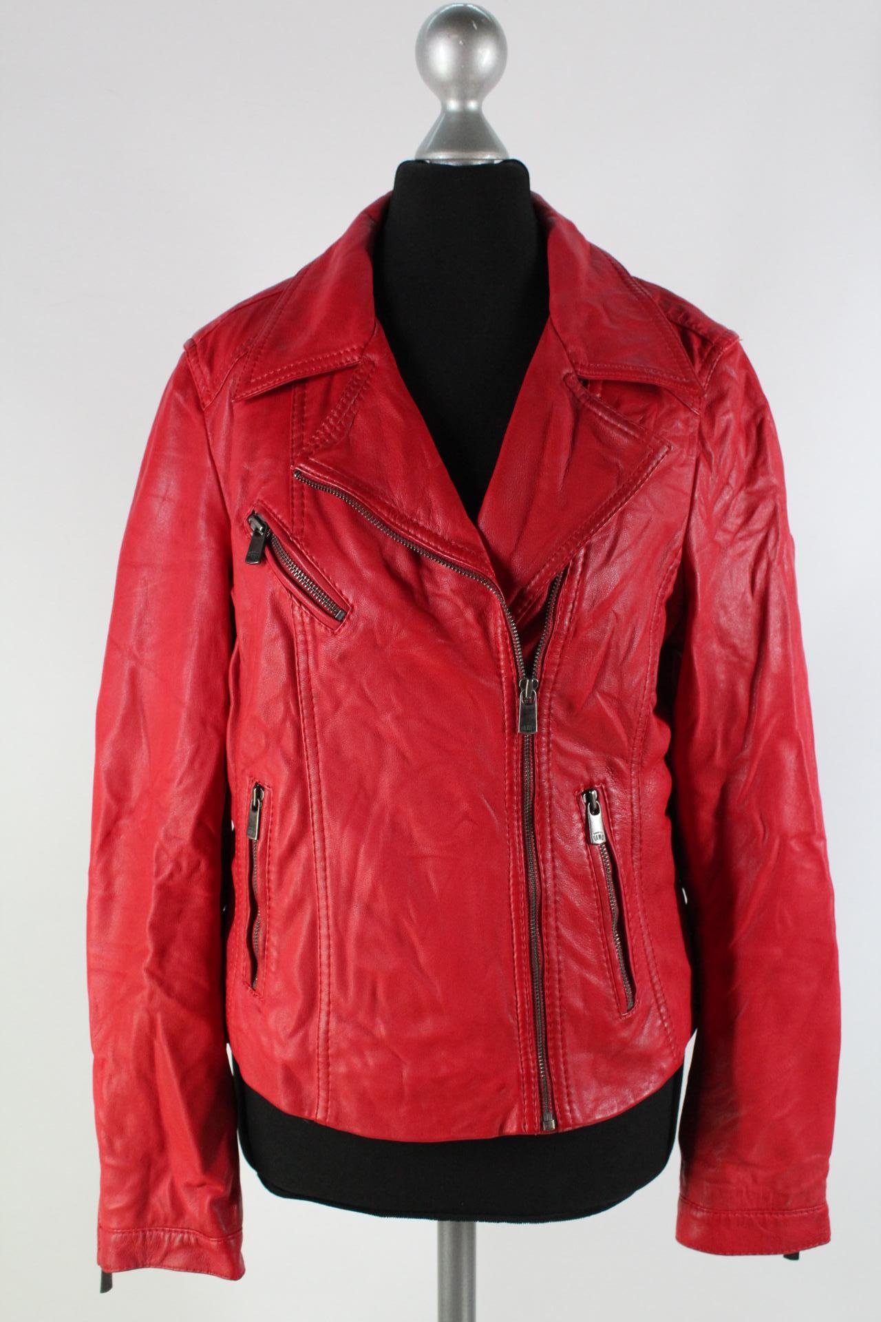 Oakwood Damen-Lederjacke rot Größe M