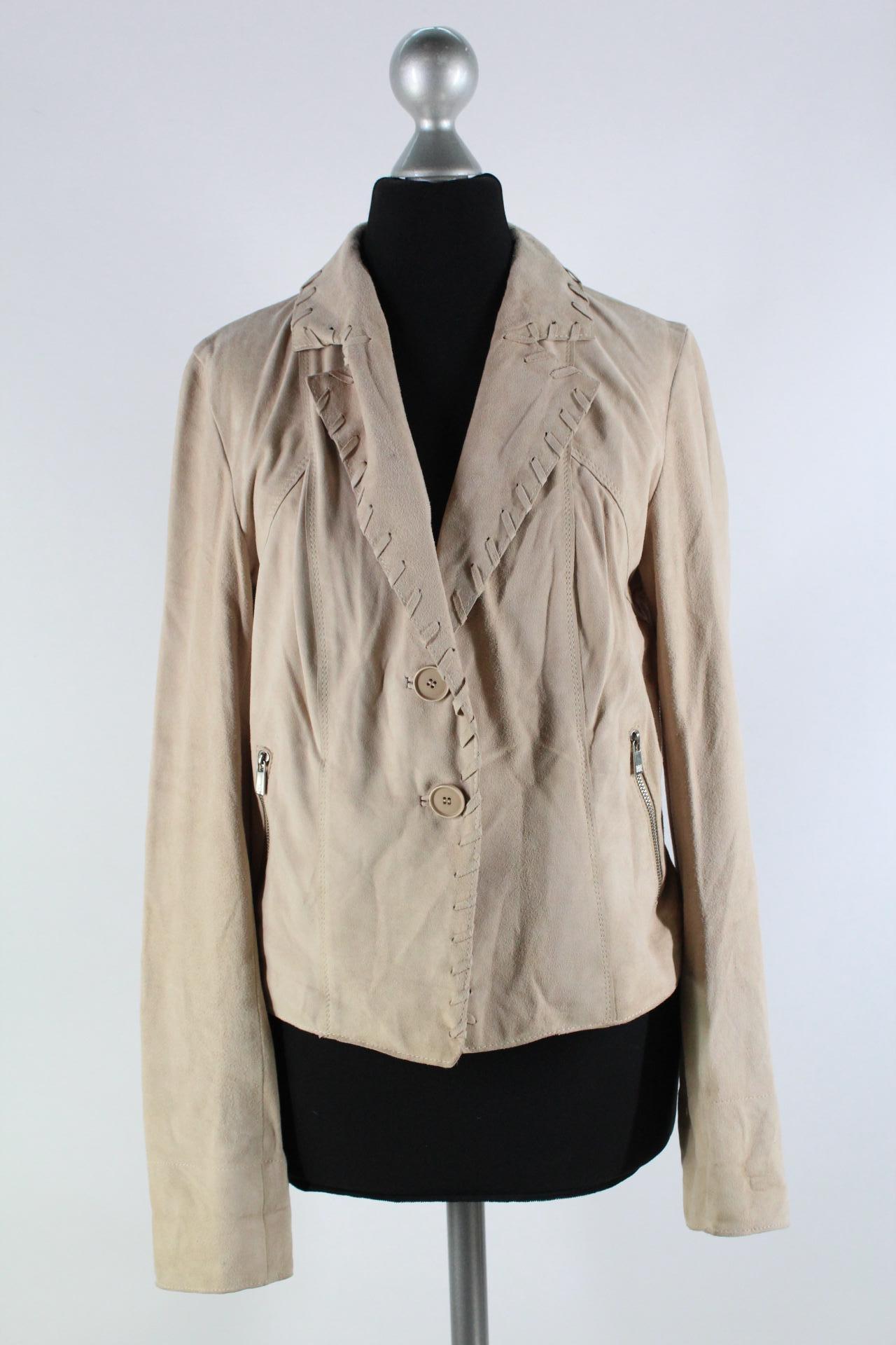 Riani Damen-Lederjacke beige Größe 38