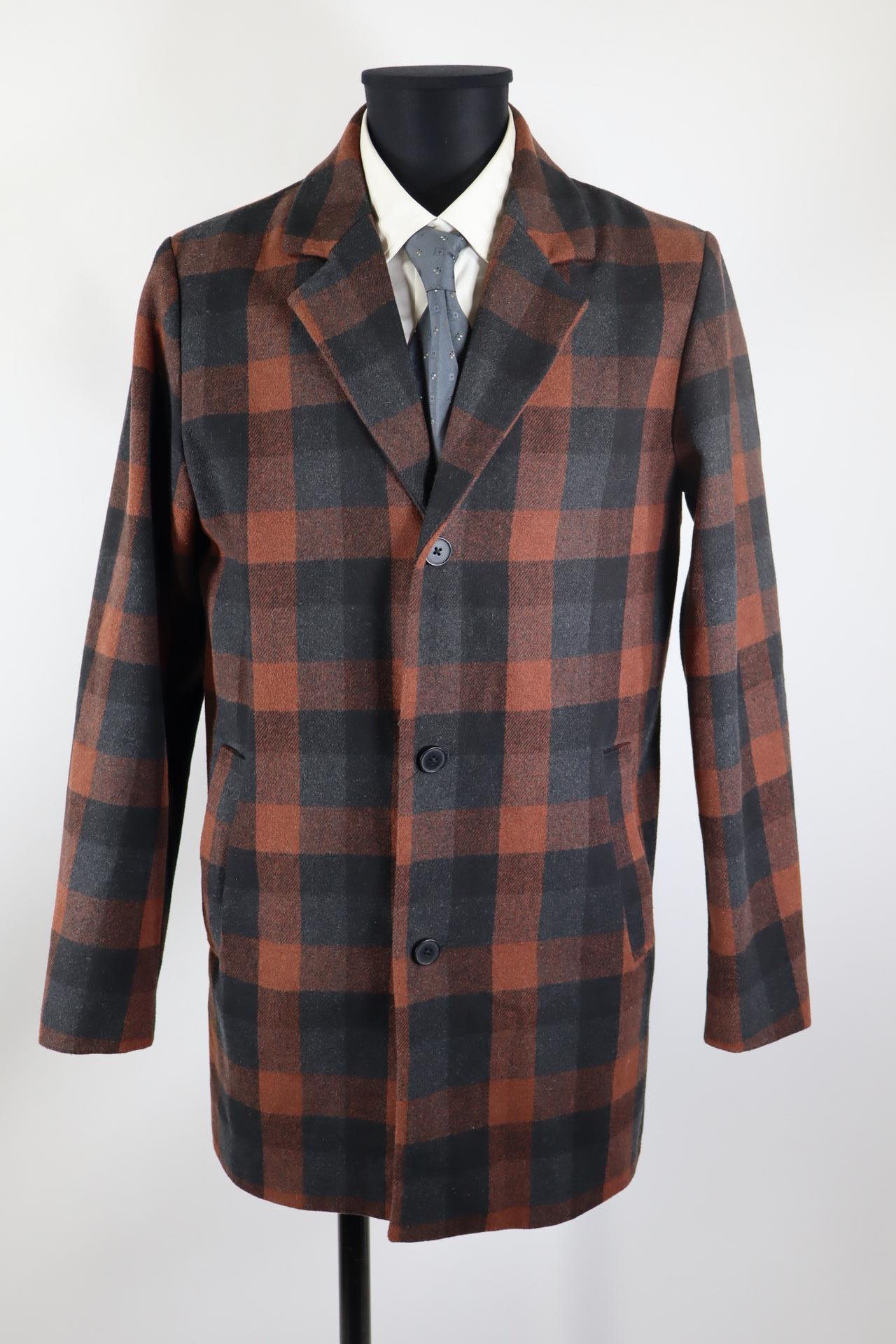 Jack & Jones Herren-Mantel braun/grau/schwarz Größe L