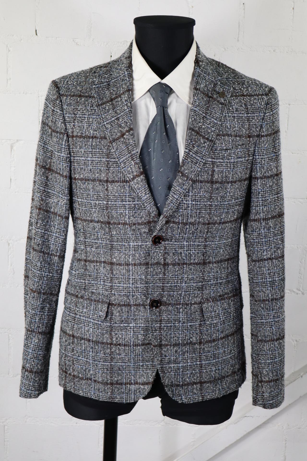 Daniel Hechter Tweed-Sakko grau/braun/blau Größe 48