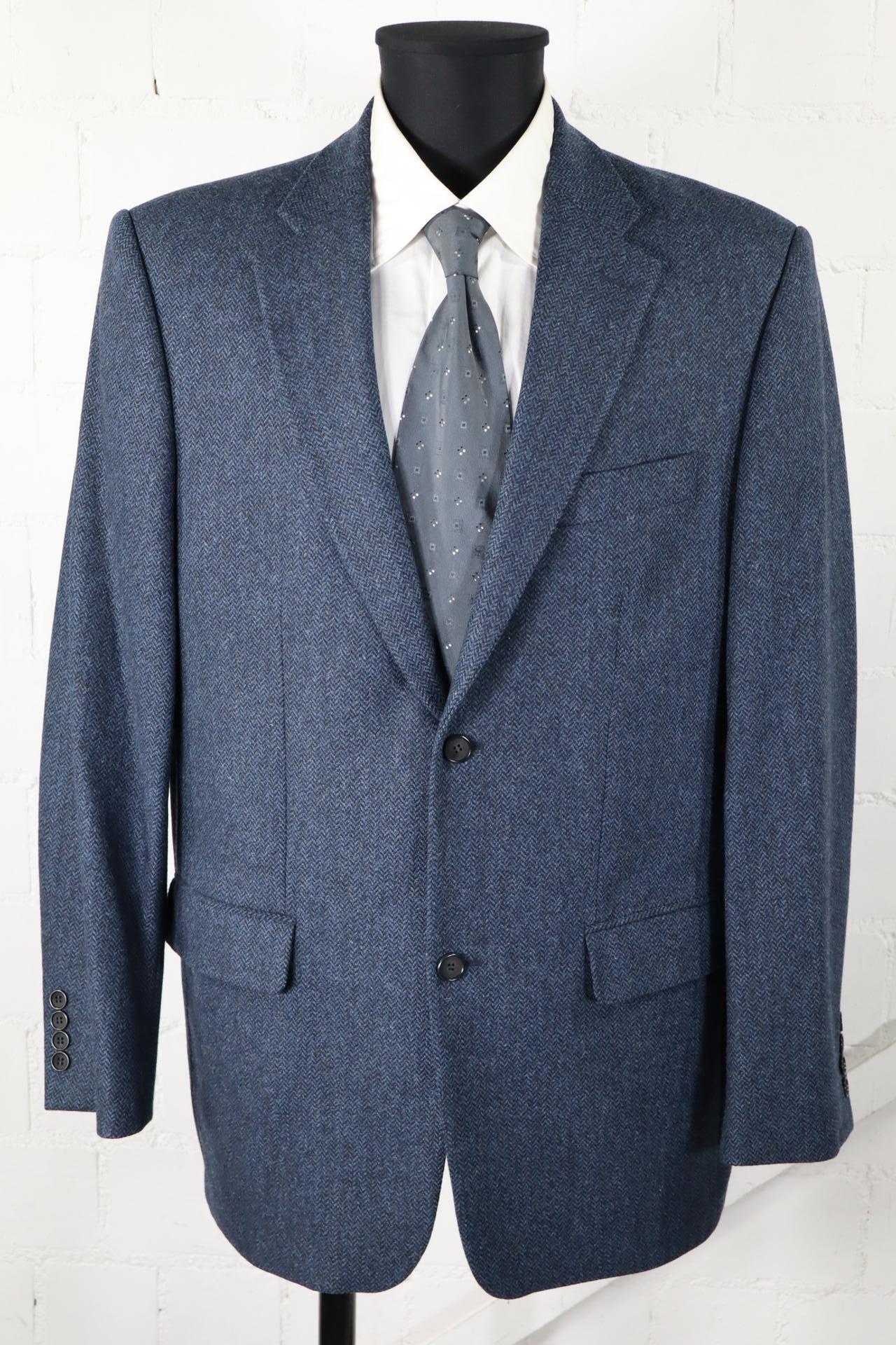 Peter Hahn Tweed-Sakko blau/schwarz Größe 54